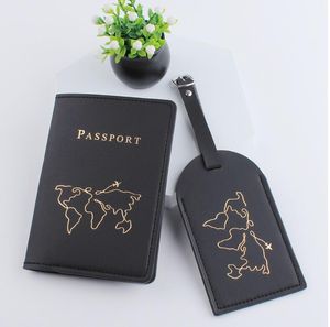 Carte passeport couverture étiquette de bagage sac accessoires avec porte-carte nominative en cuir de qualité supérieure rose noir mode cadeau de mariage