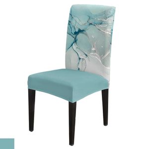 Texture en marbre Couvrette de chaise de salle à manger verte 8pcs Étui à housse élastique en spandex pour le mariage El Banquet Room 231222