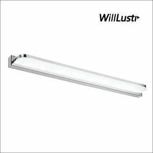 Lámpara de pared de acero inoxidable, luz LED para espejo, Hotel, restaurante, baño, guardarropa, vestidor, iluminación de tocador acrílica minimalista