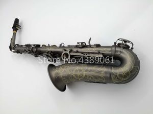 MARGEWATE MGL-322 Alto Eb Tono Saxofón de latón Superficie de cobre antiguo E Instrumentos musicales planos con accesorios de estuche
