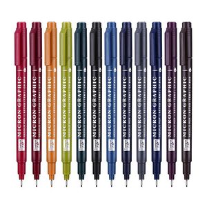 Rotuladores Finliner 0,5 mm Vintage 12 colores Fineliner Pens Color Fine Line Set Marcadores Calidad Colorido Art Marker Pen Art Painting Fine