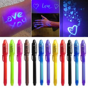 Marqueurs Invisible Ink Pen Secrect Message Pens 2 In 1 Magic UV Light for Drawing Funny Activity Kids Party Students Gift DIY School 230608