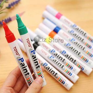Marqueurs étanches colorés colorés marker en gros pneu de stylo pneu peignant métal peinture à la papeterie d'étudiant écriture des stylos th0826 s
