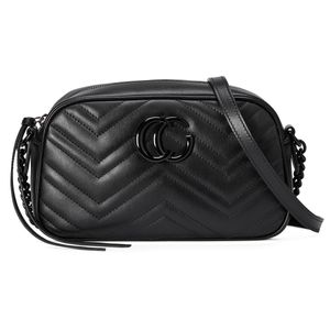 Marmont-monedero de cuero blanco, negro y rojo, bolsos de hombro con cadena dorada, bolso con patrón de onda para mujer, bolsos cruzados para discoteca