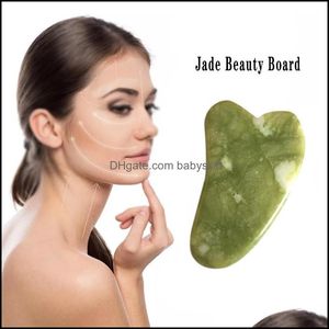Mas pierres Gua Sha ensemble pierre naturelle vert Jade Guasha conseil Masr pour Scra thérapie Jades rouleau roches santé beauté Ytl