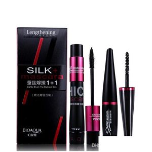 Mascara Bioaqua Marque 2Pcs / Set Noir Imperméable Fibre De Soie Volume Double Effet Longue Durée Allongement Curling Yeux Maquillage Drop De Dhemf