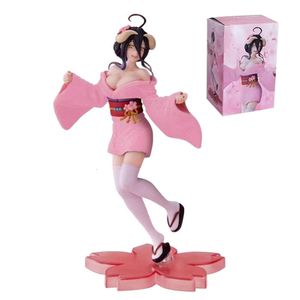 Costumes de mascotte 18 cm Overlord Anime Figure Albedo Sakura Kimono Fille Action Figure PVC Modèles à collectionner Poupée Classique Ornements Jouets Cadeaux