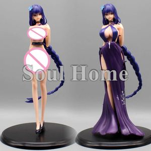 Disfraces de mascotas 30 cm Juego de anime Genshin Impact Raiden Shogun Vestido de cena Chica sexy Pvc Figuras de acción Colección Modelo Muñeca Juguetes Regalo de Navidad