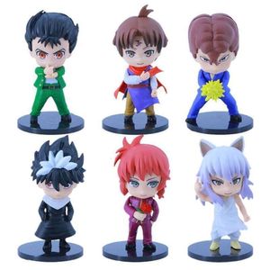 Costumes de mascotte 6 pièces/1 ensemble Anime Yuyu Hakusho 10 cm figurine d'anime Yuusuke Urameshi Kurama ombre fugace figurine en Pvc modèle adulte poupée jouets