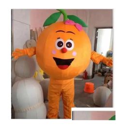 Costumes de mascotte Halloween de haute qualité Orange Durian Fruit Costume pour la fête Personnage de dessin animé Vente Support Personnalisation Drop Deliv Dhfet