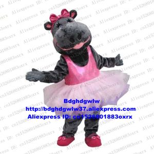 Mascot disfraces de piel larga baile bailarina bailarina hipopótola hipopopotamo de la mascota disfraz de caracteres session actividad estudiantil ZX2239