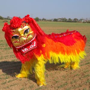 Disfraces de mascotas Disfraz de danza del león premium Ropa de baile del león Actuación de danza del león Festival de primavera Carnaval para adultos doble Anuncio de Halloween
