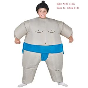 Traje de muñeca de mascota Traje de lucha de sumo inflable para niños Traje de niños Vestido de lujo Desfile de carnaval Negro Azul R