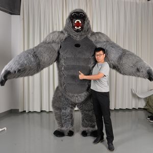 King Kong Inflatable Costume, Adult Plush Furry Mascot Animal Halloween Venice Carnival Dress Suit Fursuit Orangutan