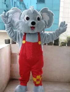 Costume de mascotte d'ours Koala, robe fantaisie, taille adulte, tenue fantaisie, longue fourrure, loup, mascotte