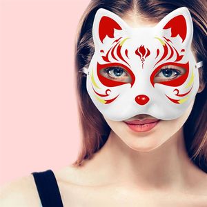 Máscara Gato Mascarada Máscaras en blanco Animal blanco Cara vacía Mujeres Diy Halloween Cosplay Fiesta Niño Mujer Lobo Disfraces Máscara de gato