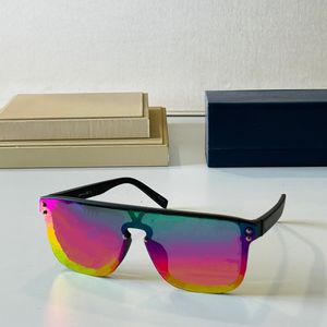Forma de máscara Super Cool Rainbow Color Gafas de sol de diseñador para hombre Z1082 Estética distintiva y refinamiento UV400 Gafas de sol clásicas de moda para fotos callejeras