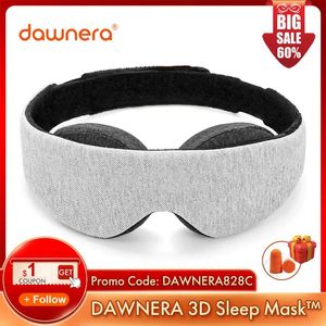 Masques Masques de sommeil DAWNERA 3D masque zéro pression oculaire bandeau 100% blocage de la lumière confortable réglable pour femmes hommes voyage 230207