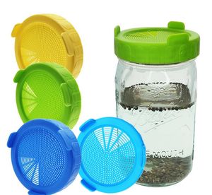 Mason Jar Sprouting Lids Food Grade Mesh Sprout Cover Durable Kit Seed Growing Germination Vegetable Sealing Ring Lid SN4931