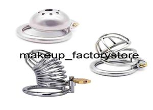 MASSAGE 3 styles en acier inoxydable 3 taille Bird Cock Cage Lock Adult Game Game Metal Male Belt Device Penis Ring Sex Toy pour Men2604116