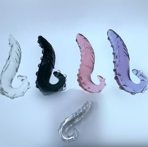 Masaje 5 colores Hippocampus Glass Dildo Realistic Dildo Sexy Adults Toys Long Butt Plug Sexy Toy para mujeres Glass Anal Plug Juguetes para adultos
