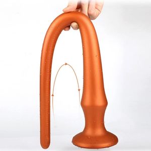 Masaje Líquido Silicona Super Long Anal Plug Snake Dildo Anus Plugs Juguetes sexuales para mujeres Hombres gay Masaje de próstata Productos sexuales Juguetes para adultos