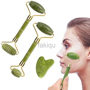 Massage Stones Rocks Natural Jade Roller Face Lift Up Roller Gua Sha Board Gouache Stone Scraper Massage facial Anti-Wrinkes Beauty Tools Wholesale 240403