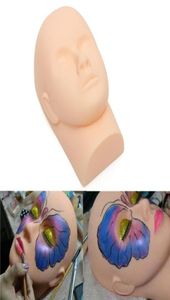 Traine de massage Mannequin Flat Head Silicone Practice Training Make Up Model False Fals Extensions Tattoo Tattoo Tool4985739