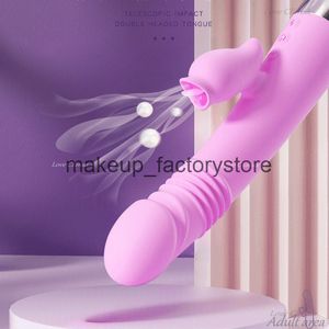 Massage Vibromasseur Masturbation Féminine Sex Toy Gode Étirement Langue Lécher Sucer G-Spot Clitoris Fellation Femmes Produits Adultes pour 18