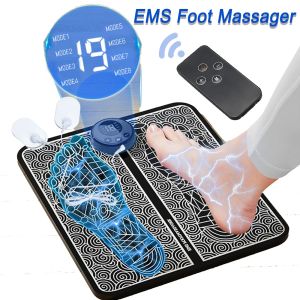 Masseur EMS Foot Massageur Pad Portable Massage pliable Tapis de massage Pulse Stimulation musculaire Amélioration de la circulation sanguine Douleur Détendez les pieds