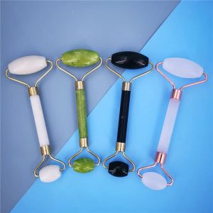 Masseur Green Rose Rose Roller Masseur pour le visage Natural Stone Slimming Lift Massage Facial Tools For Chin Neck Beauty Beauty Skin Care Tools