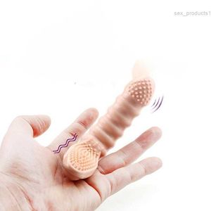 Massaggiatore Hot Finger Sleeve Vibratore G Spot Massaggio Vagina Clitoride Stimolare Masturbatore Giocattoli erotici del sesso per le donne Coppie Orgasmo Giochi per adultiIF7D