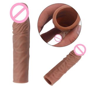 Masseur en Silicone pour agrandissement du pénis pour hommes, manchon réutilisable, extension masculine, rehausseur de gode, boutique intime