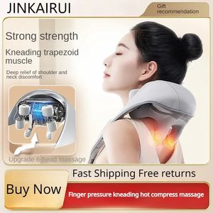Massaging Neck Pillowws Neck Massager For Pain Relief Rechargeable Trapezius Muscle Kneading Shoulder Cervical Spine Multifunction Body Home Massagers 231218