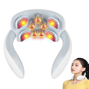 Massaging Neck Pillowws Smart Back And Neck Massager Instrument Shoulder Neck Massage Cervical Vertebra Health Care Vibrator Heating Relieve Pain Muscle 230323