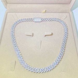 Master Rocks Jewelry 14mm 925 Sterling Silver Sparking Accept Custom Iced Out Vvs Moissanite Cuban Link Chain