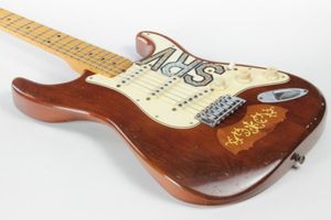 Masterbuilt Stevie Ray Lenny Vintage Brown Guitare électrique Mandoline Incrustation de corps BillyGibbons Manche personnalisé Tremolo Bridge Whammy Bar Manche en érable