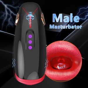 Masturbators Automatic Male Masturbator for Men Vibration Deep Throat Blowjob Masturbation Cup Sex Machine Adult Toys Penis 230925