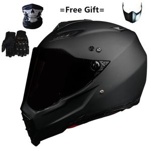 Mate noir double Sport casque de Moto hors route Dirt Bike ATV D O T certifié M bleu casque intégral pour moto sport1249w