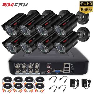 Matériel 8ch 1080p Système de caméra de sécurité Système extérieur 100 pieds Night Vision Home Surveillance Kit AHD CCTV Set 2/4/6 / 8pcs Bullet P2P Easy Remote