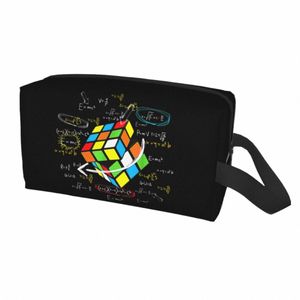 Matemáticas Rubik Rubix Cube Caps Bolsa de cosméticos Mujeres Fi Gran capacidad Estuche de maquillaje Almacenamiento de belleza Bolsas de aseo H5OB #