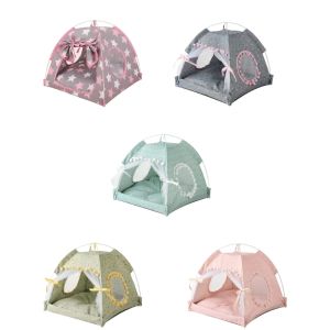 Mats Camping Cat Cent Dogs Bed Pet Teepee para perros Kennel Indoor Cat Nest Borde al por mayor