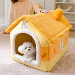 Esteras Perrera para perros pequeños y medianos, casa cálida de invierno, perrera cerrada para gatos, perrera para mascotas lavable y extraíble Universal para las cuatro estaciones