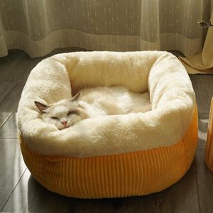 Tapis Grand lit pour chien chat canapé tapis doux maison pour animaux de compagnie en peluche chenil chiot coussin nid hiver chaud dormir chats lits pour chiens fournitures pour animaux de compagnie CW196