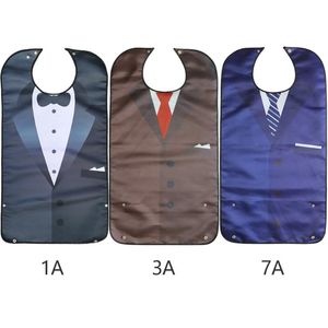 Alfombrillas, traje para adultos, estilo babero, impermeable, suave, reutilizable, con diseño de pajarita para hombres, bolsillo para comer, 33 X 18 pulgadas