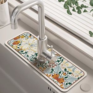 Mats Pads Classic sink faucet drainage pad table mat toilet dial vacuum non slip kitchen countertop dining