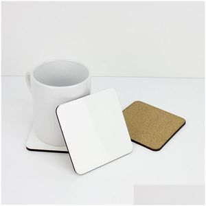 Mats Pads Sublimation Blank Coaster Mdf Wood Diy Customed Cup Pad No Slip Heat Transfer Drinkware Drop Delivery Home Garden Kitche Dh2Ur