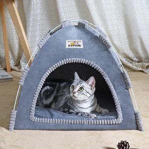 Mats Pet Tente Bed Coussins chauds pour chats Souilleur Supplies chaton Puppy Tent Cave Small Dog Plimable Kennel Products Pet Accessoires