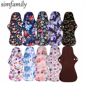 Tapis simfamily 10 pcs Charbon De Bambou Organique Lavable Hygiène Menstruel Pads Heavy Flow Sanitaire Lady Cloth Pad Réutilisable 230308