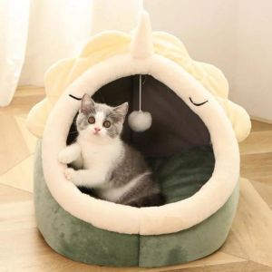 Tapis Chaud Chats Lit Mignon Chats Maison Chaton Chaise Longue Coussin pour Petit Animal De Compagnie Sommeil Tente Lavable Chats Sac De Couchage Doux Chiens Panier Grotte